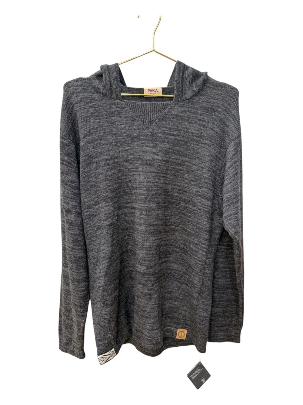 PAKA Apparel "The Hoodie" Alpaca Wool Sweater Charcoal Gray - Unisex Medium NWT